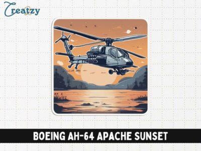 Boeing AH-64 Apache Sunset Sticker