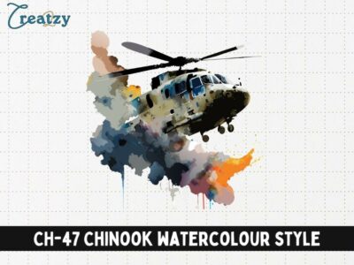 CH-47 Chinook watercolour style