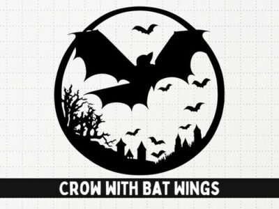 Crow with Bat Wings SVG