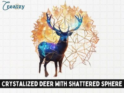 Crystalized Deer with shattered sphere