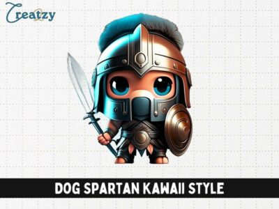 Dog Spartan Kawaii Style
