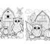 Fall Owl Colouring Book