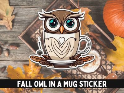 Fall Owl in a Mug with SVG and PNG File