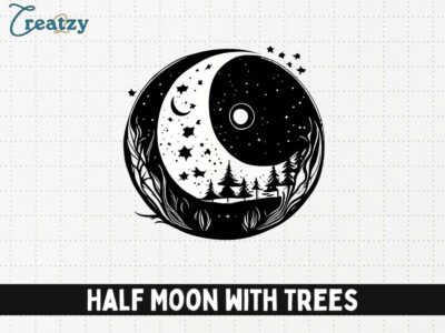 Half Moon with Trees