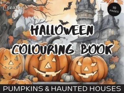 Halloween Colouring Book - Pumpkins and Haunted House
