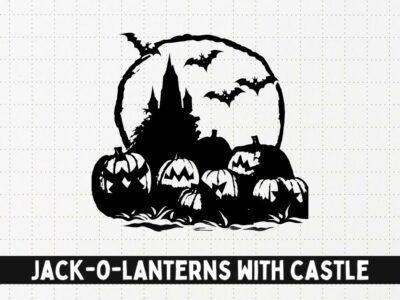 Jack-o-Lanterns with Castle SVG