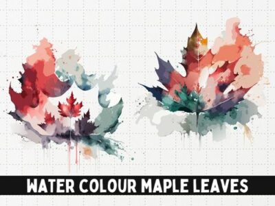 Water Colour Maple Leaves SVG File