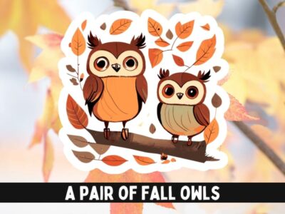 A Pair of Fall Owls with SVG and PNG Files