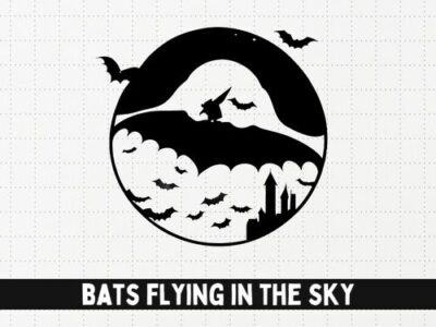 bats flying in the sky svg