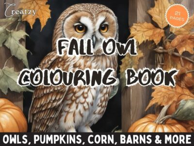 Fall Owl Colouring Book - Full Edition