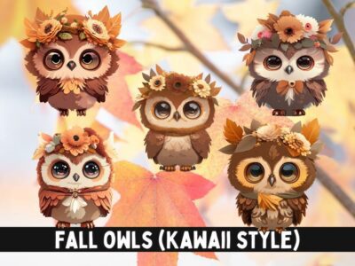 Fall Owls (Kawaii style)