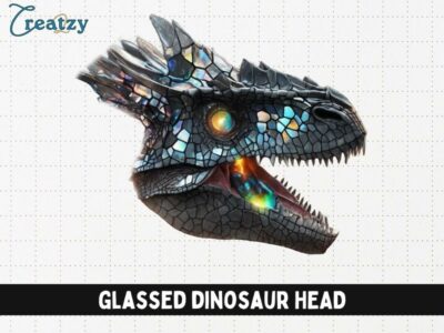 Glassed Dinosaur Head SVG