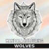 Mandala Art Style Wolf Colouring Booklet