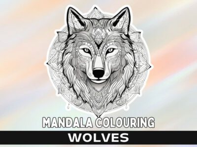 Mandala Art Style Wolf Colouring Booklet