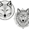 Mandala Art Style Wolf Colouring Booklet