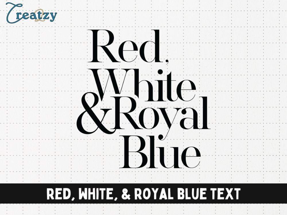 Red, White, & Royal Blue Text - Creatzy