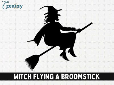Witch Flying a Broomstick