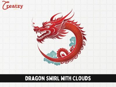 Dragon Swirl with Clouds - Digital Download - Creatzy
