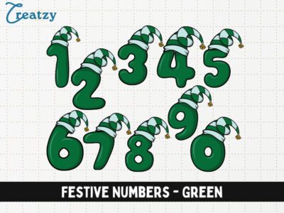Festive Numbers Green - Digital Download - Creatzy