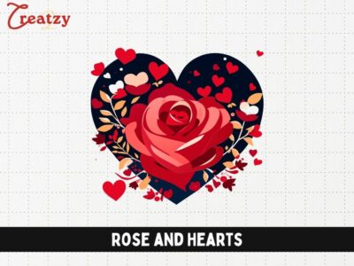 Rose and Hearts - with Glasses - Digital Download - Creatzy