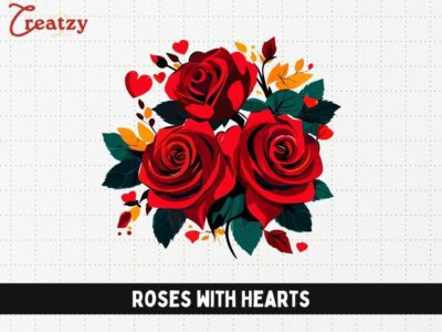 Rose and Hearts - with Glasses - Digital Download - Creatzy