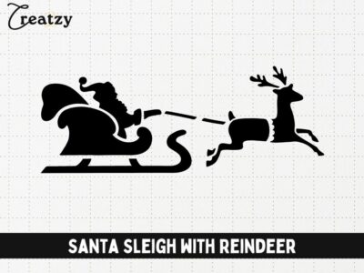 Santa Sleigh with Reindeer - Digital Download - Creatzy