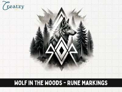 Wolf in the Woods - Rune Markings - Digital Download - Creatzy